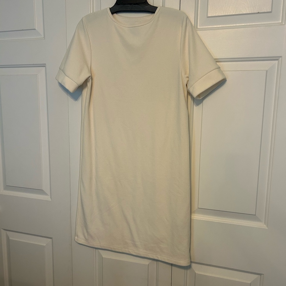 Dudley Stephens Cream Short Sleeve Dress Medium